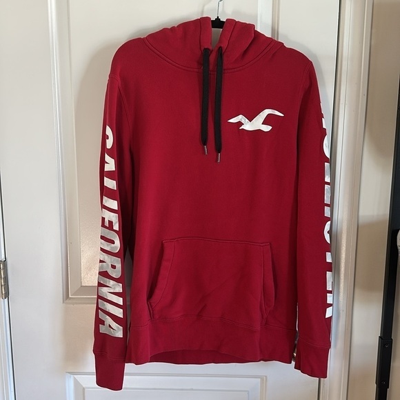 Hollister California Red And Black Long Sleeve Hoodie - Picture 3 of 11